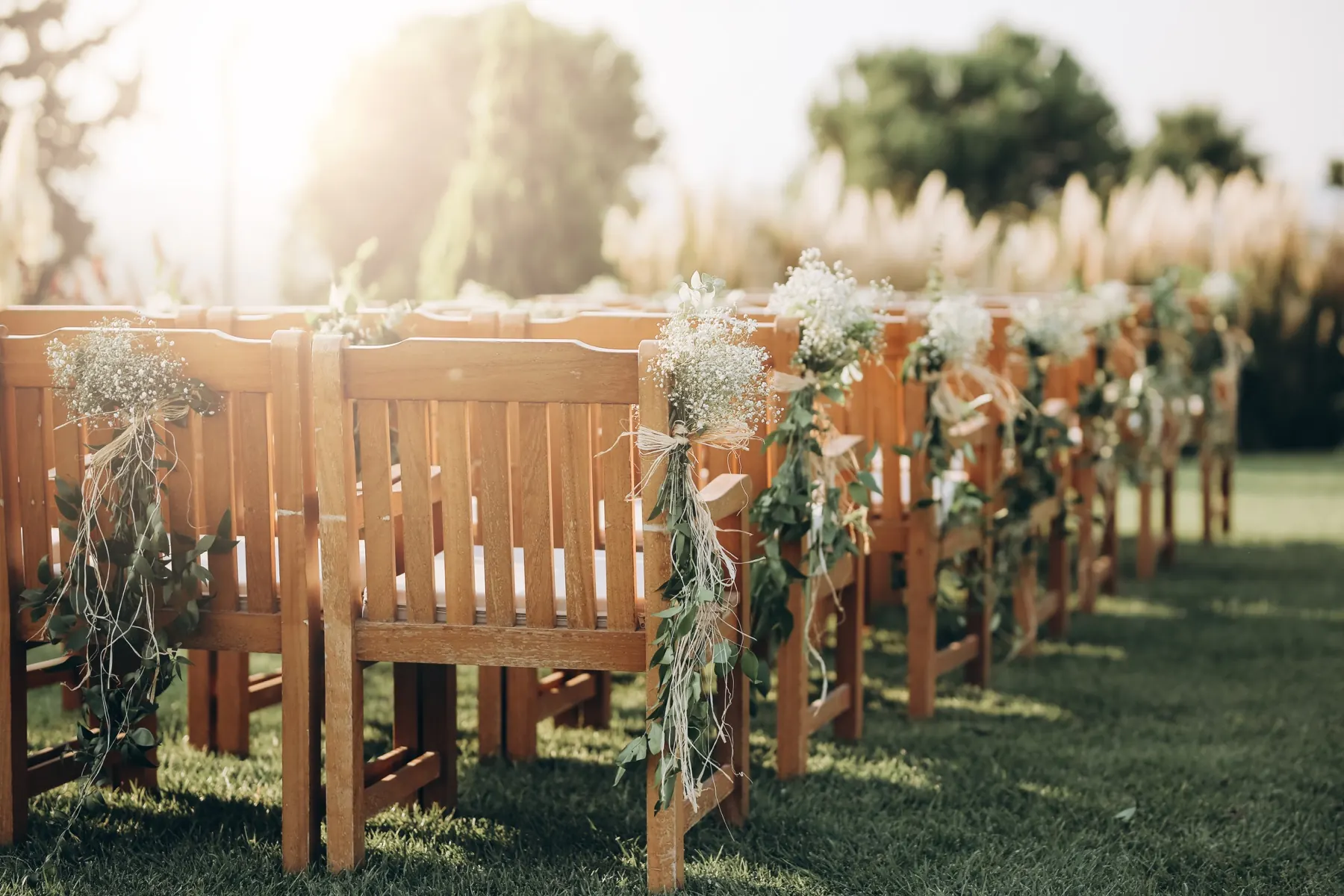 Outdoor wedding ceremony by the water